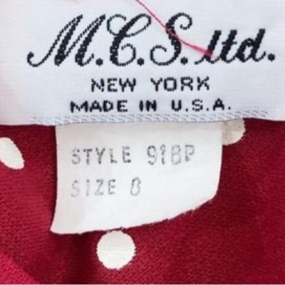 Vintage 1970s Red Polka Dot Puff Sleeve Scooter Ruffle Mini Dress Small - Picture 5 of 7